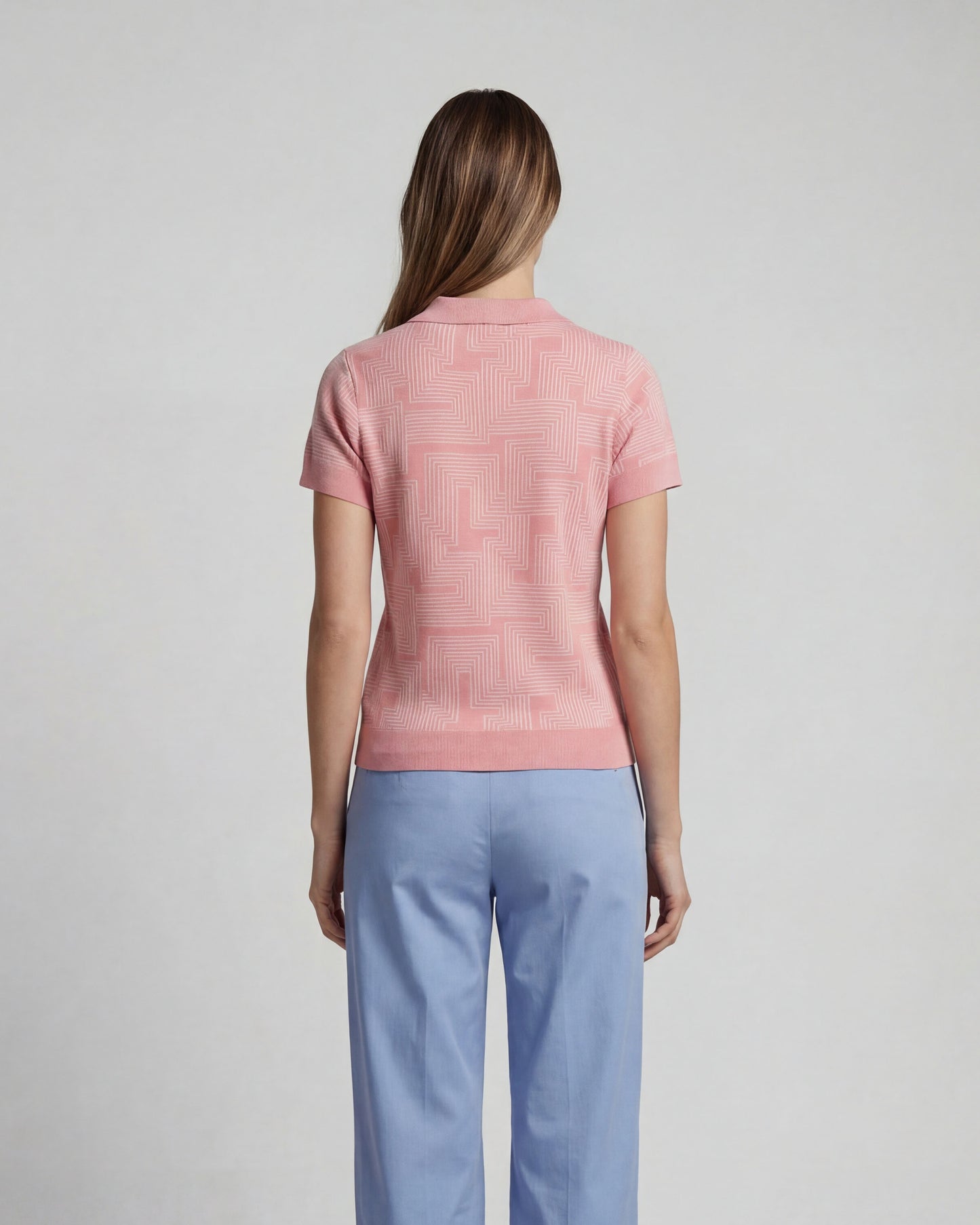 JESSICA INTER TWINE CORAL WOMENS MERINO SILK CASHMERE POLO
