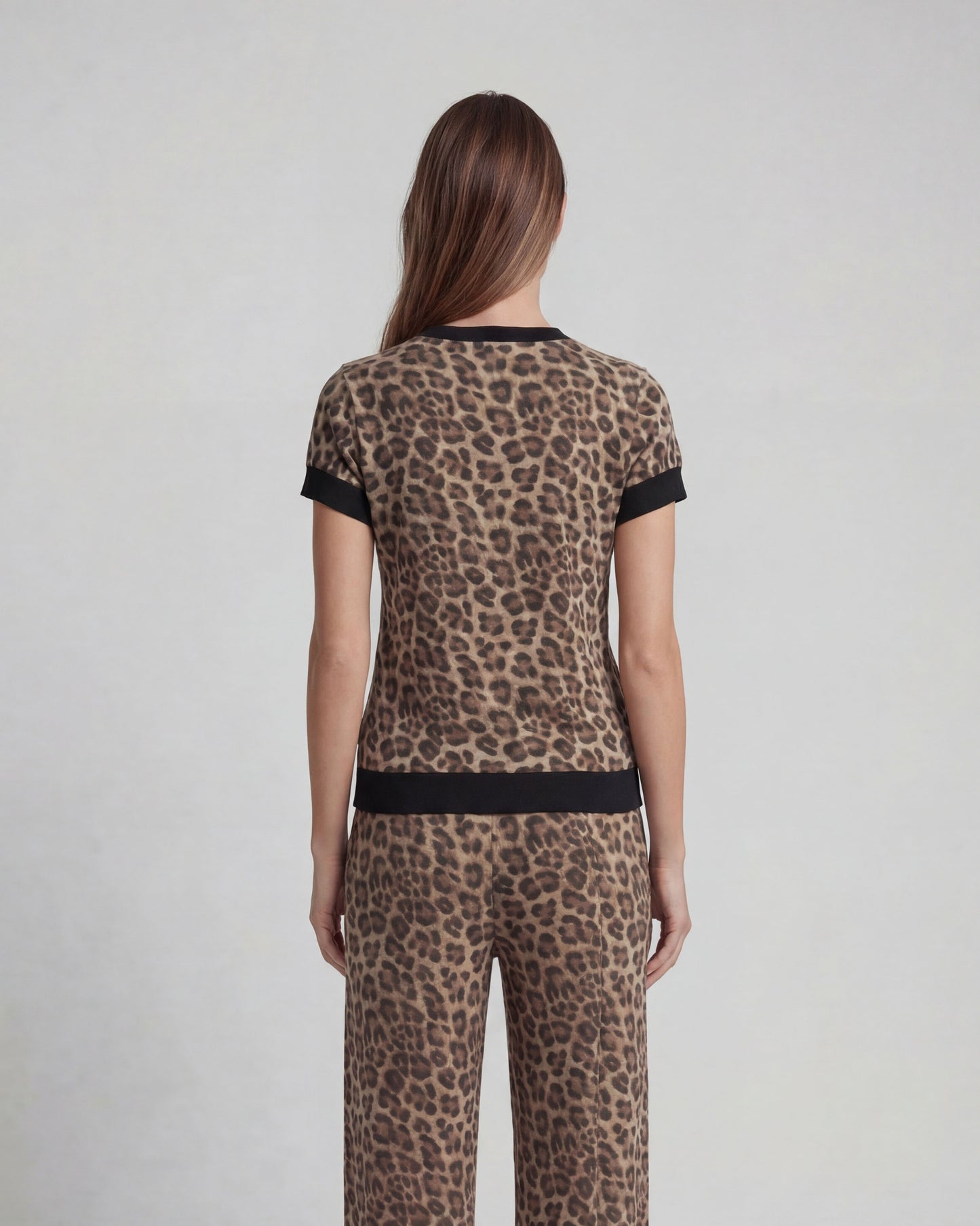 CLAUDETTE LEOPARD BROWN WOMENS KNIT SWEATER