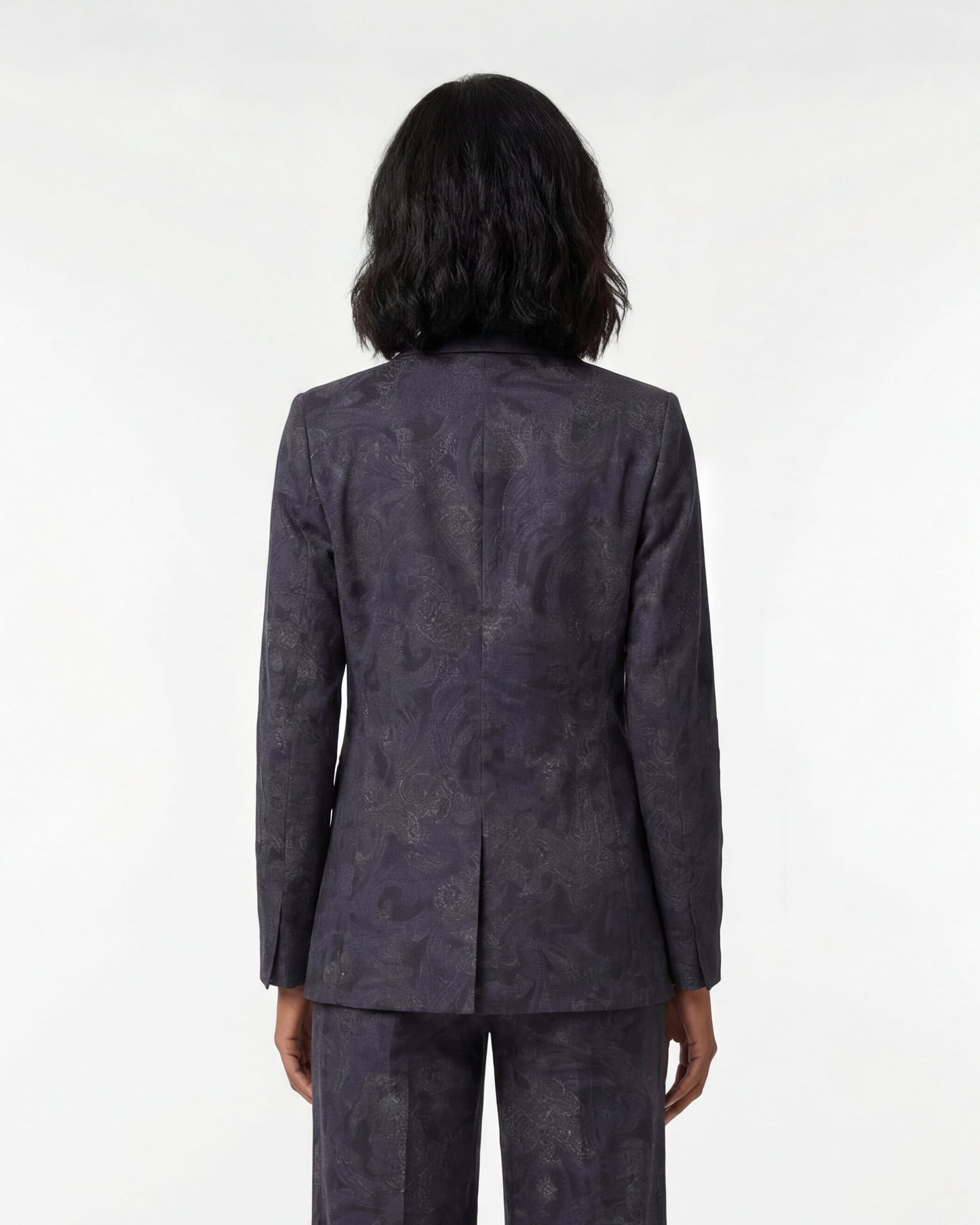 JANE PAISLEY EXPLOSION BLACK WOMENS TAILORED BLAZER