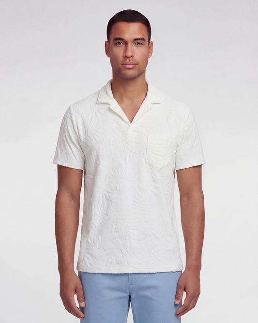 JOHNNY FARM FLORAL TOWEL POLO SHIRT - WHITE