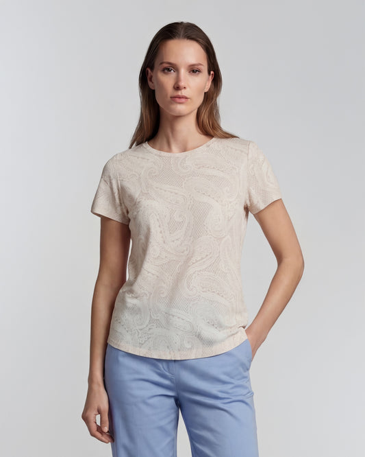 KATHERINE CROCHET IVORY WOMENS CAP SLEEVE TOP