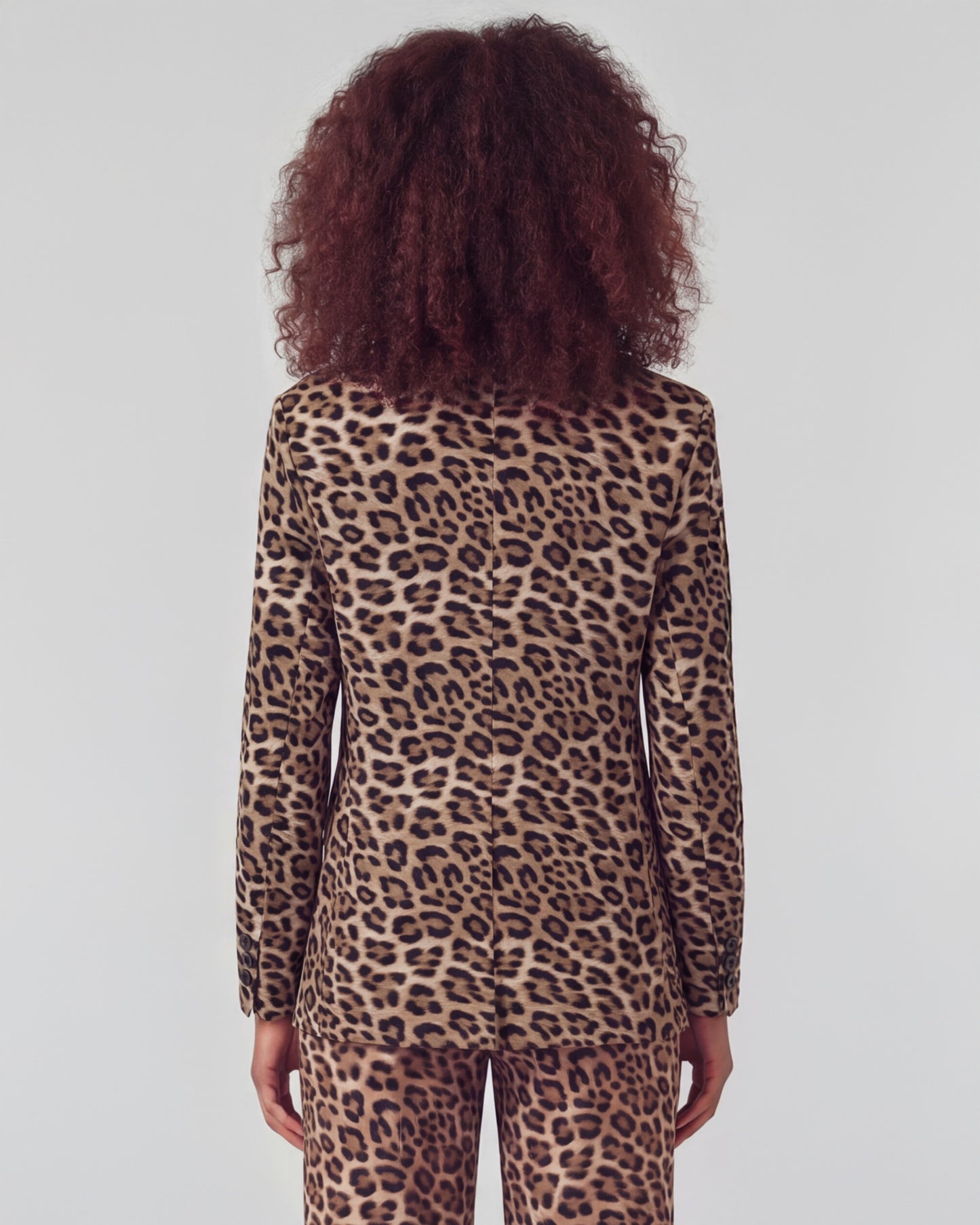JULIA LEOPARD BROWN WOMENS TAILORED BLAZER