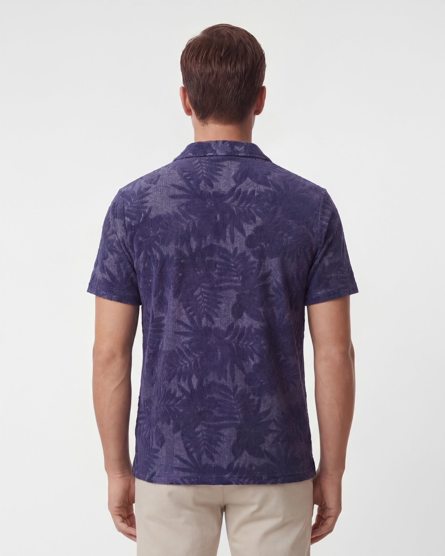 JOHNNY FARM FLORAL TOWEL POLO - NAVY
