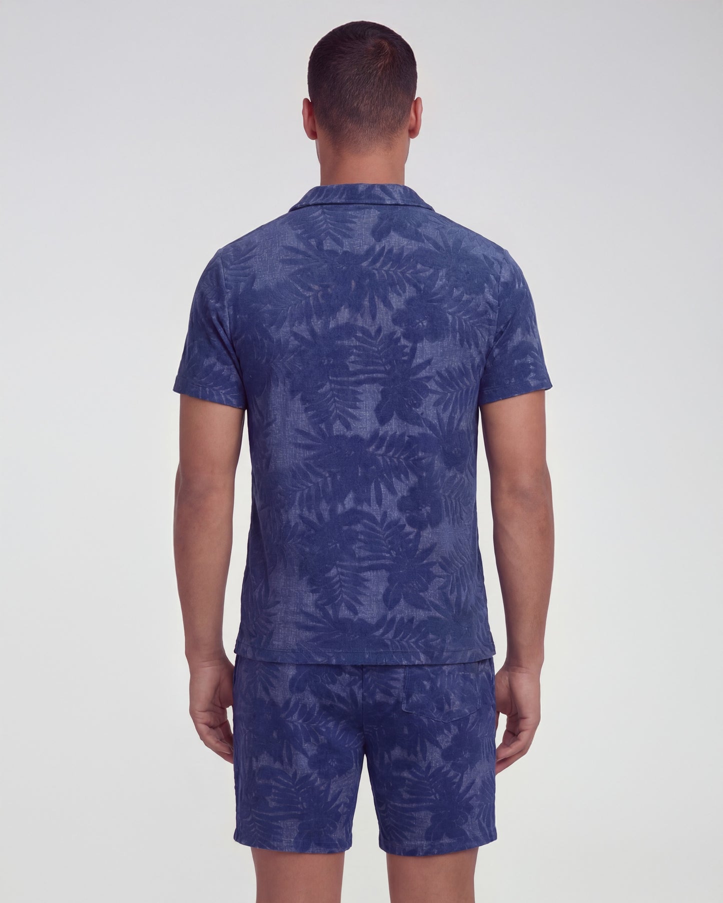 SAM FARM FLORAL TOWEL SHORT - NAVY