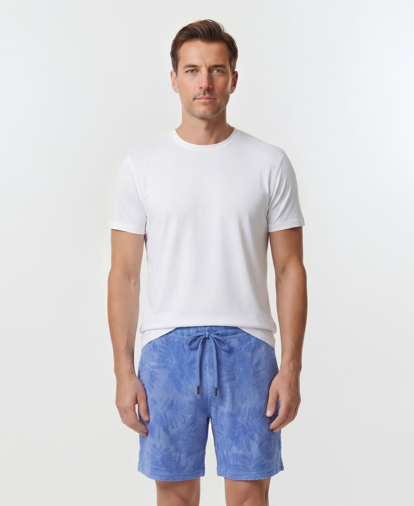 SAM FARM FLORAL TOWEL SHORT - BLUE