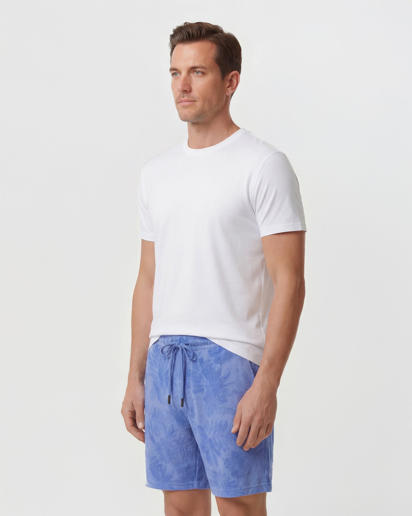 SAM FARM FLORAL TOWEL SHORT - BLUE