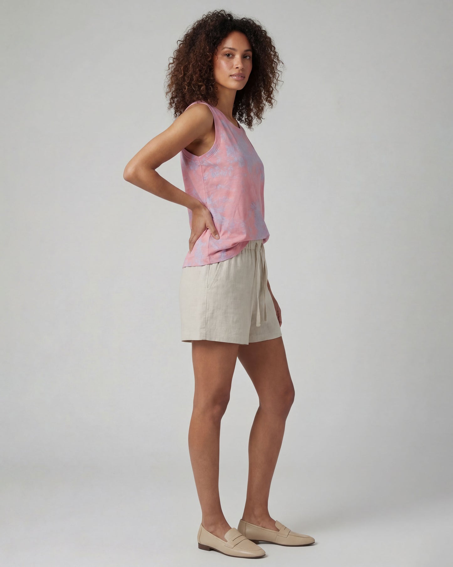 LEANNE NATURAL WOMENS DRAWSTRING SHORT