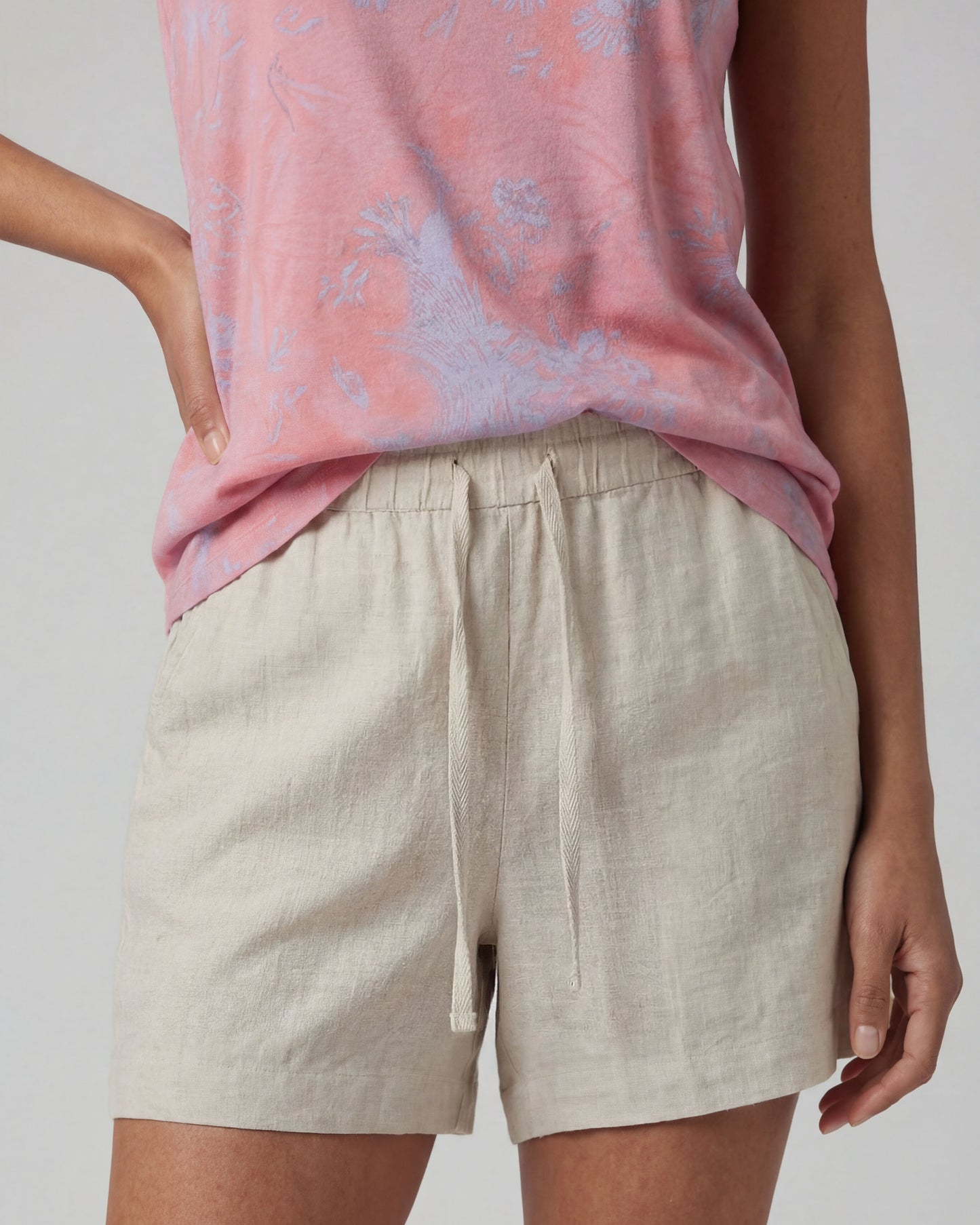 LEANNE NATURAL WOMENS DRAWSTRING SHORT