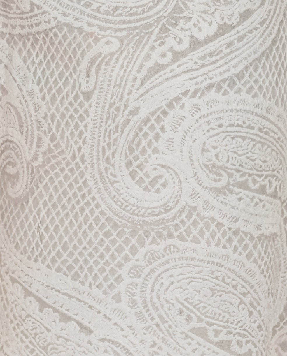 PHEOBE CROCHET PAISLEY IVORY WOMENS WOOL WIDE-LEG PANT