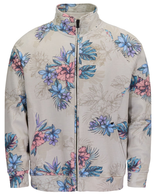 NEVILLE EXOTIC FLORAL NEUTRAL MENS PRINTED ZIP JACKET