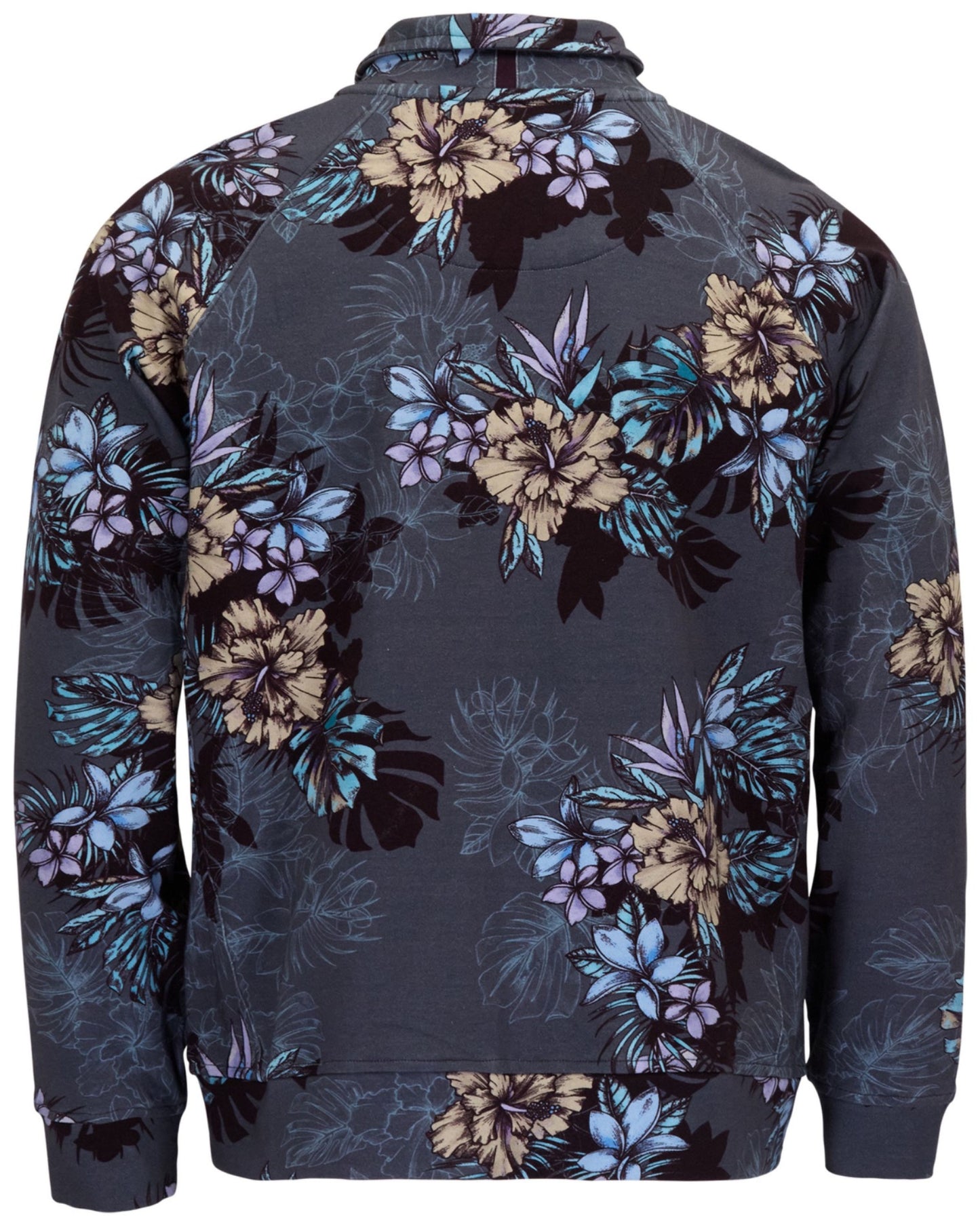 NEVILLE EXOTIC FLORAL BLACK MENS PRINTED ZIP JACKET