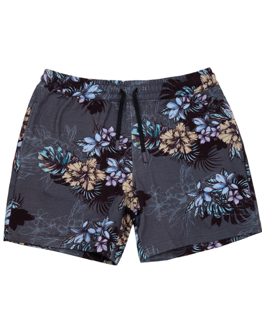 SILUS EXOTIC FLORAL BLACK MENS TAILORED SHORT