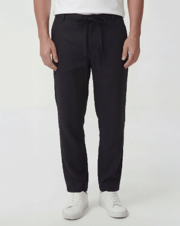 DEVON LINEN PANT - BLACK