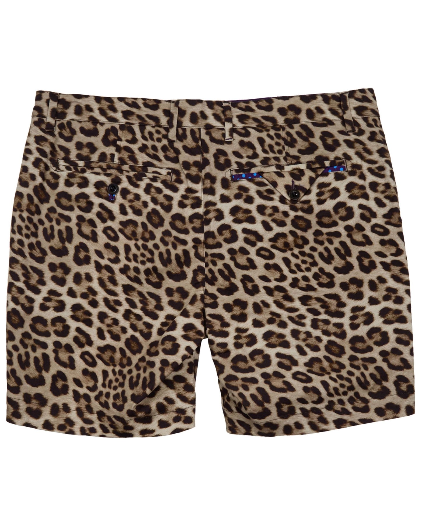 EDWARD LEOPARD BROWN MENS FLAT FRONT SHORT