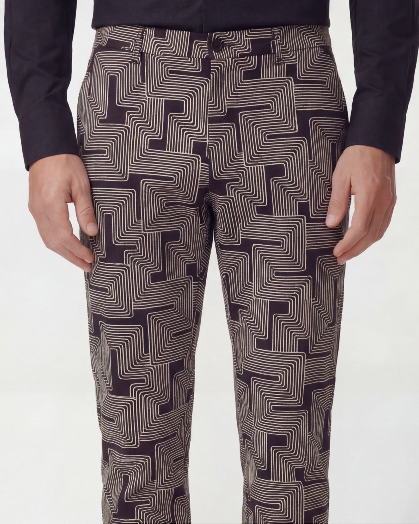 CHARLES INTER TWINE BLACK MENS TAILORED PANT