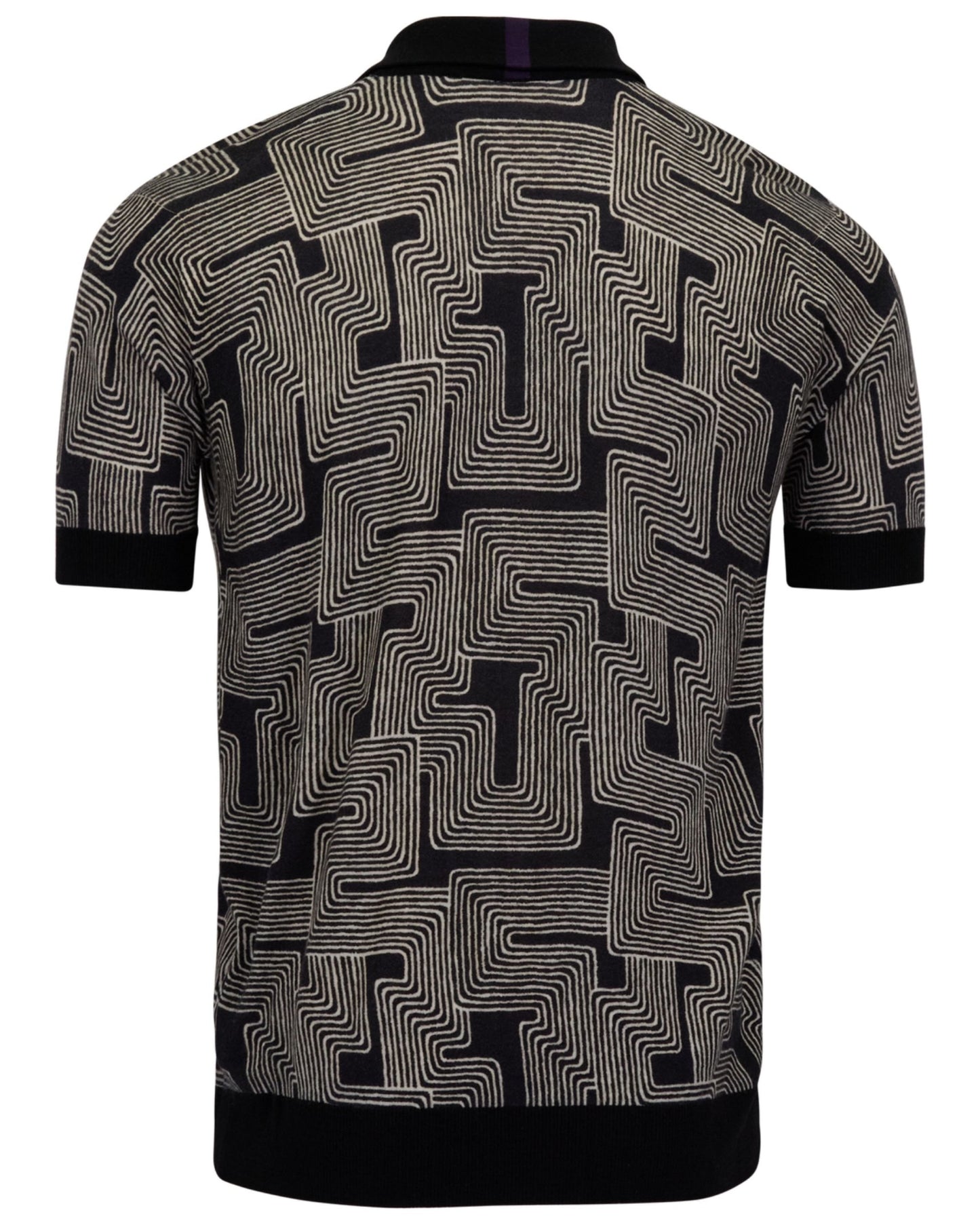 PILGRIM INTER TWINE BLACK MENS MERINO SILK CASHMERE POLO