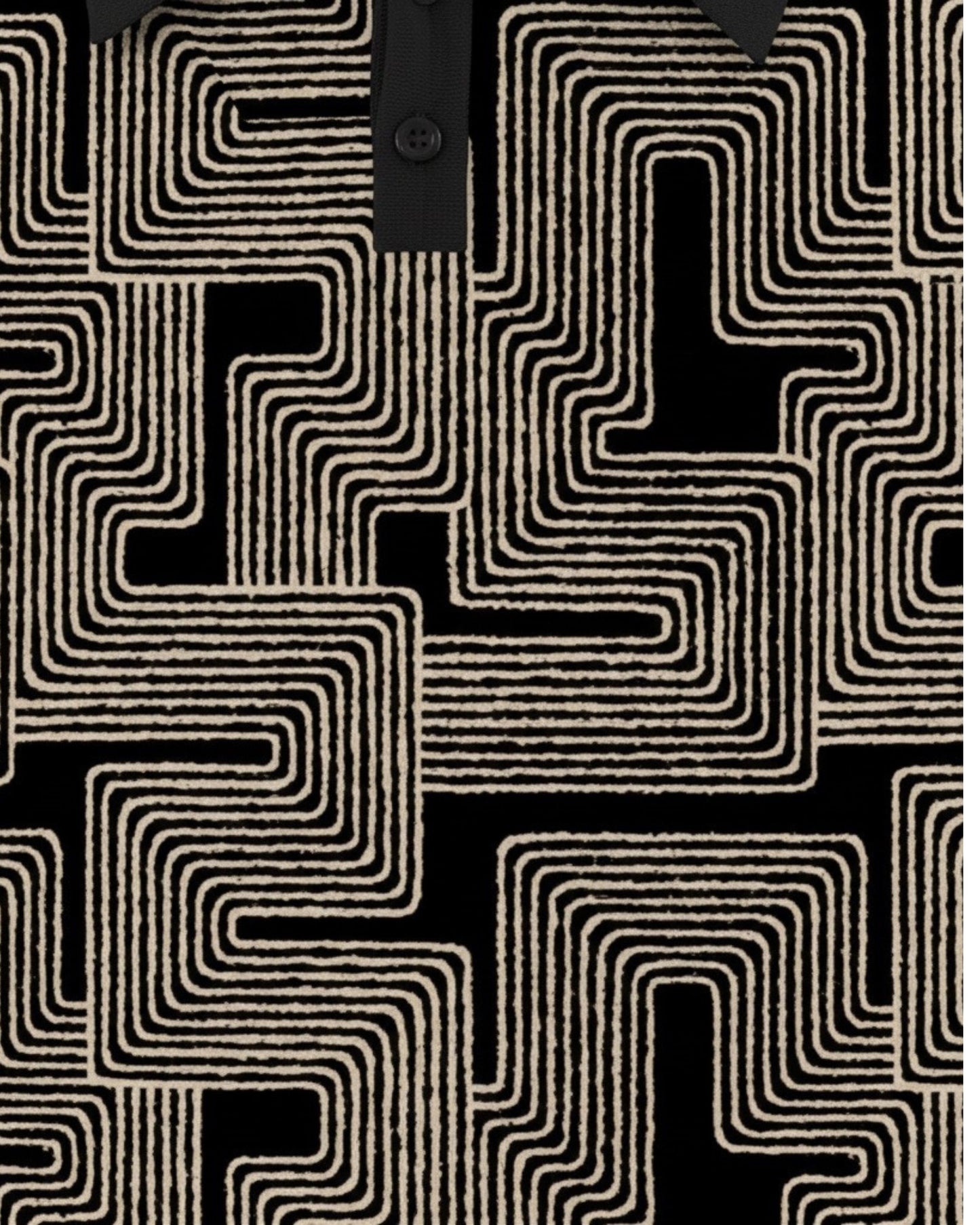 PILGRIM INTER TWINE BLACK MENS MERINO SILK CASHMERE POLO