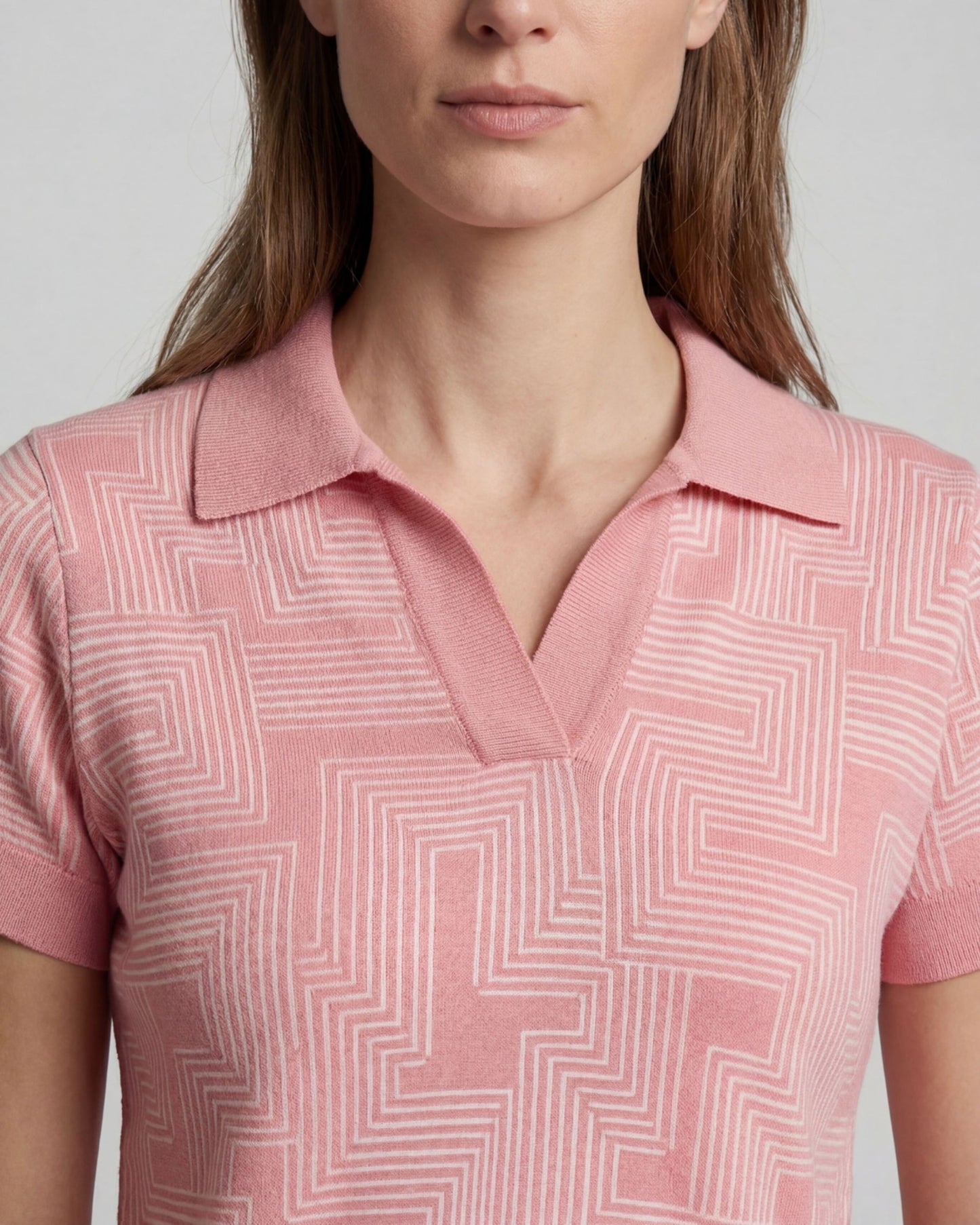 JESSICA INTER TWINE CORAL WOMENS MERINO SILK CASHMERE POLO