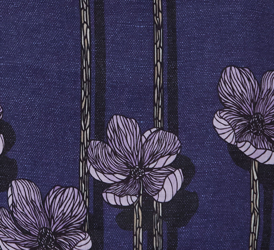 LANDON CRAFTY FLORAL LINEN SHIRT - NAVY