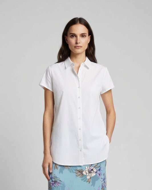 LARA WHITE WOMENS LINEN SHIRT