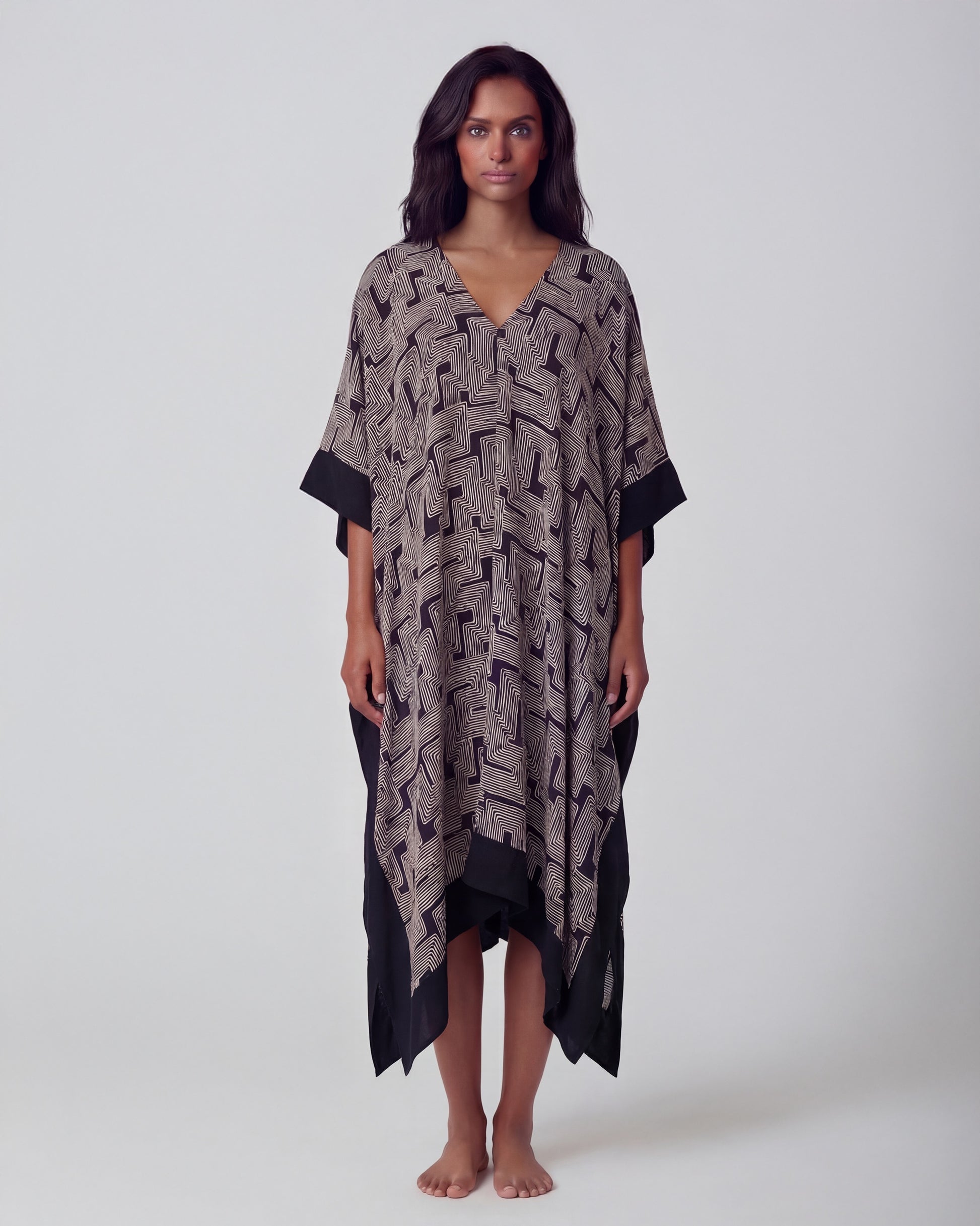 womens kaftan dress KIERA INTER TWINE BLACK WOMENS KAFTAN – Lords Of Harlech