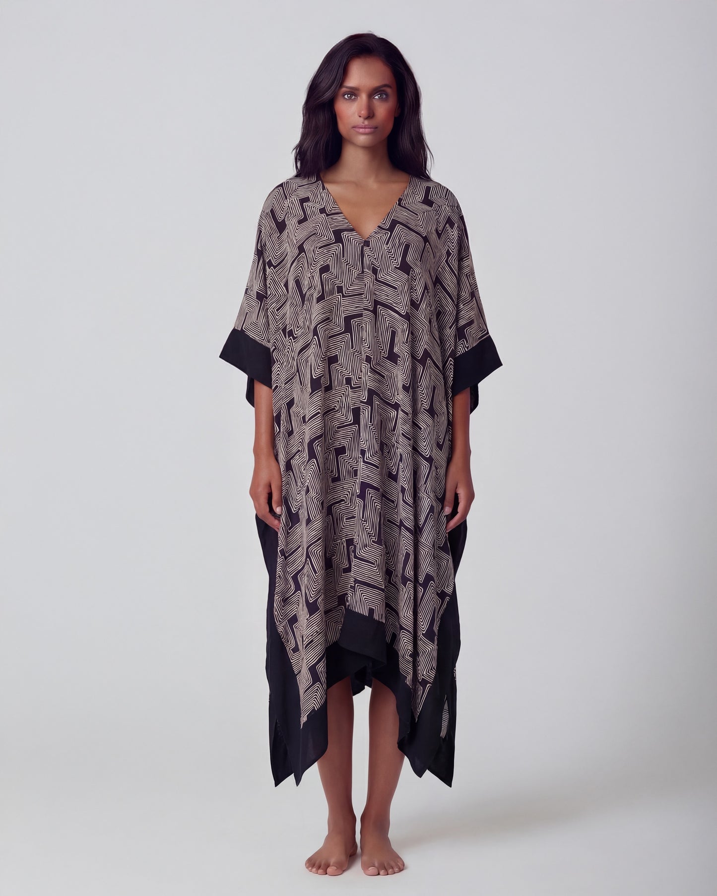 KIERA INTER TWINE BLACK WOMENS KAFTAN