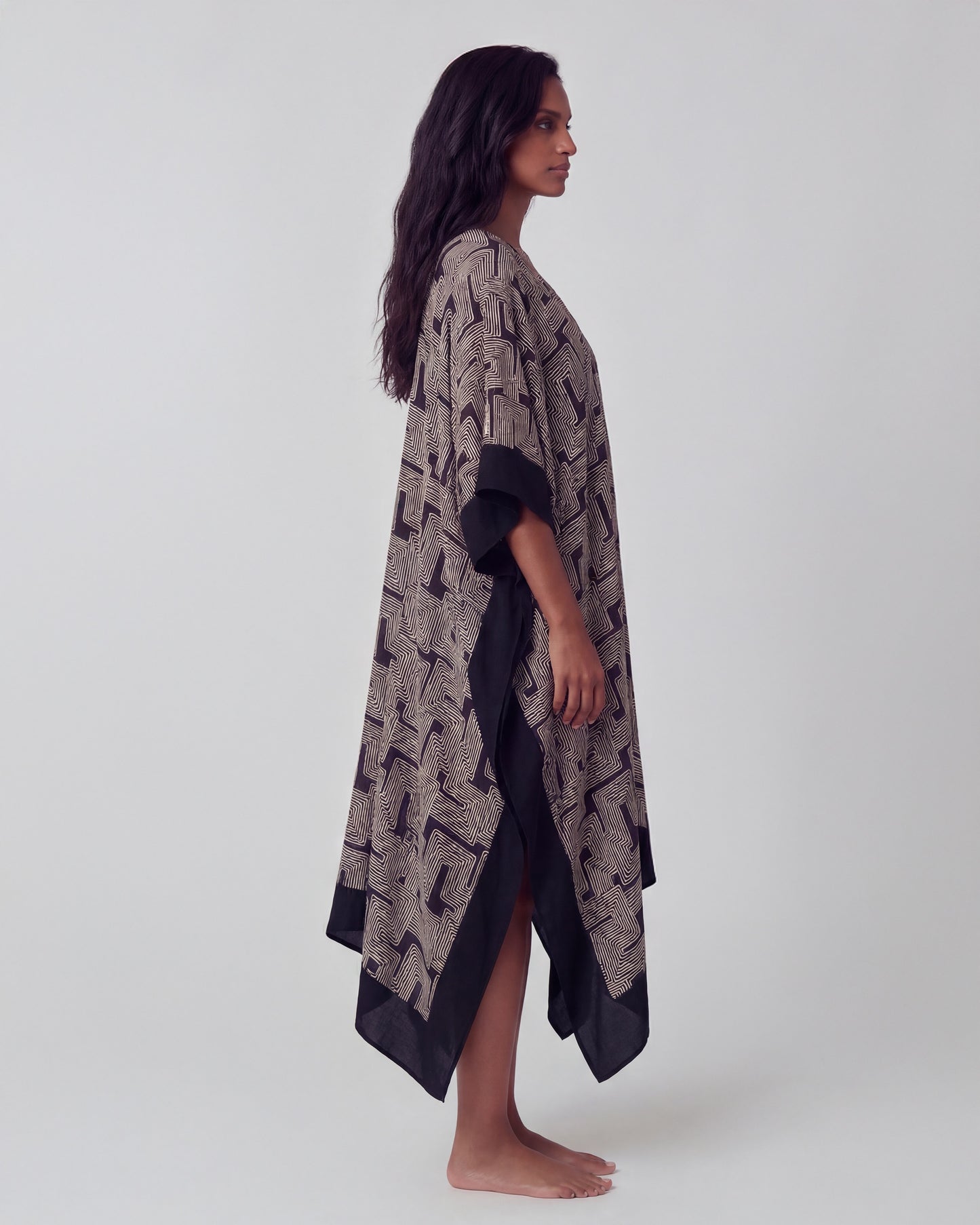 KIERA INTER TWINE BLACK WOMENS KAFTAN