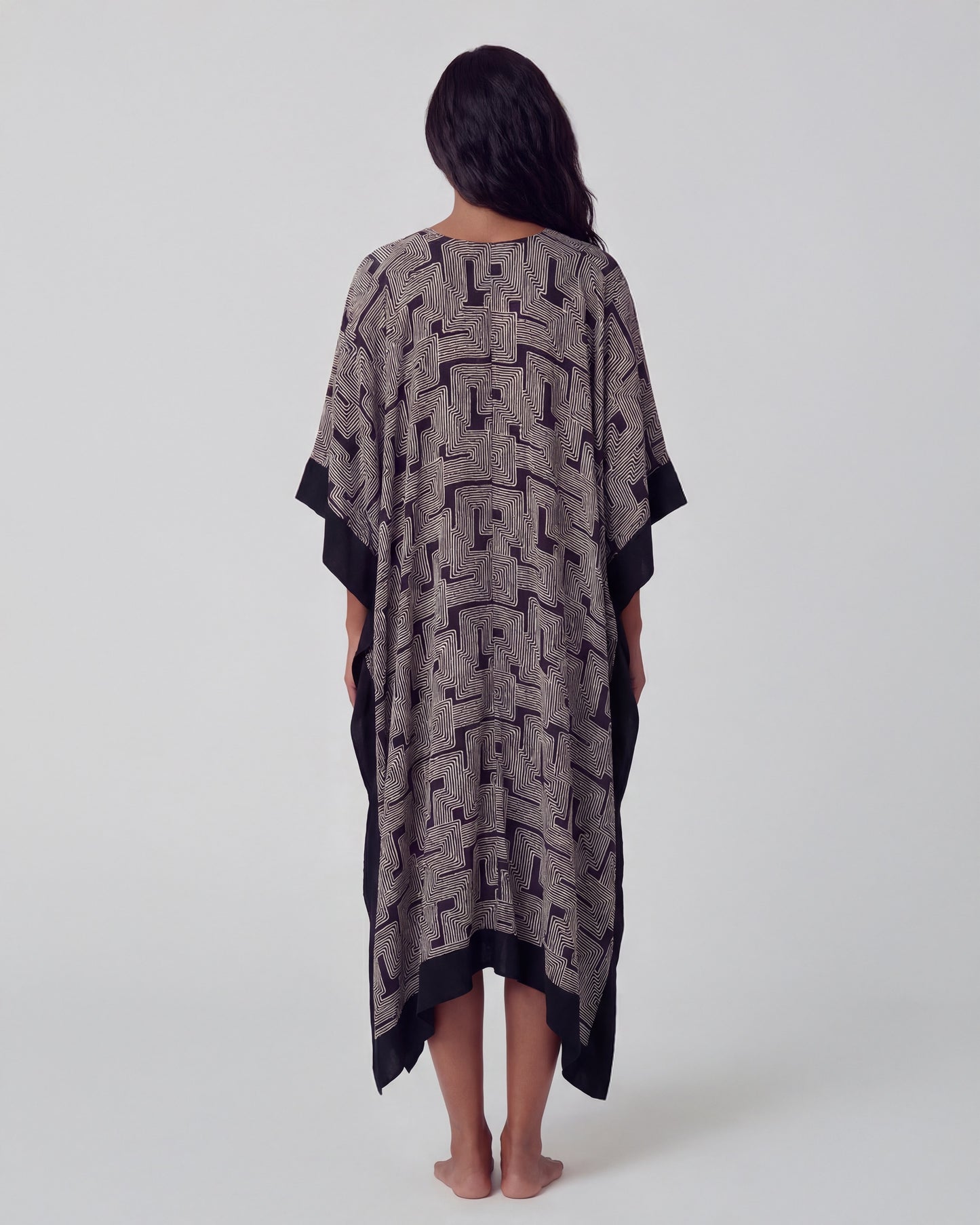 KIERA INTER TWINE BLACK WOMENS KAFTAN