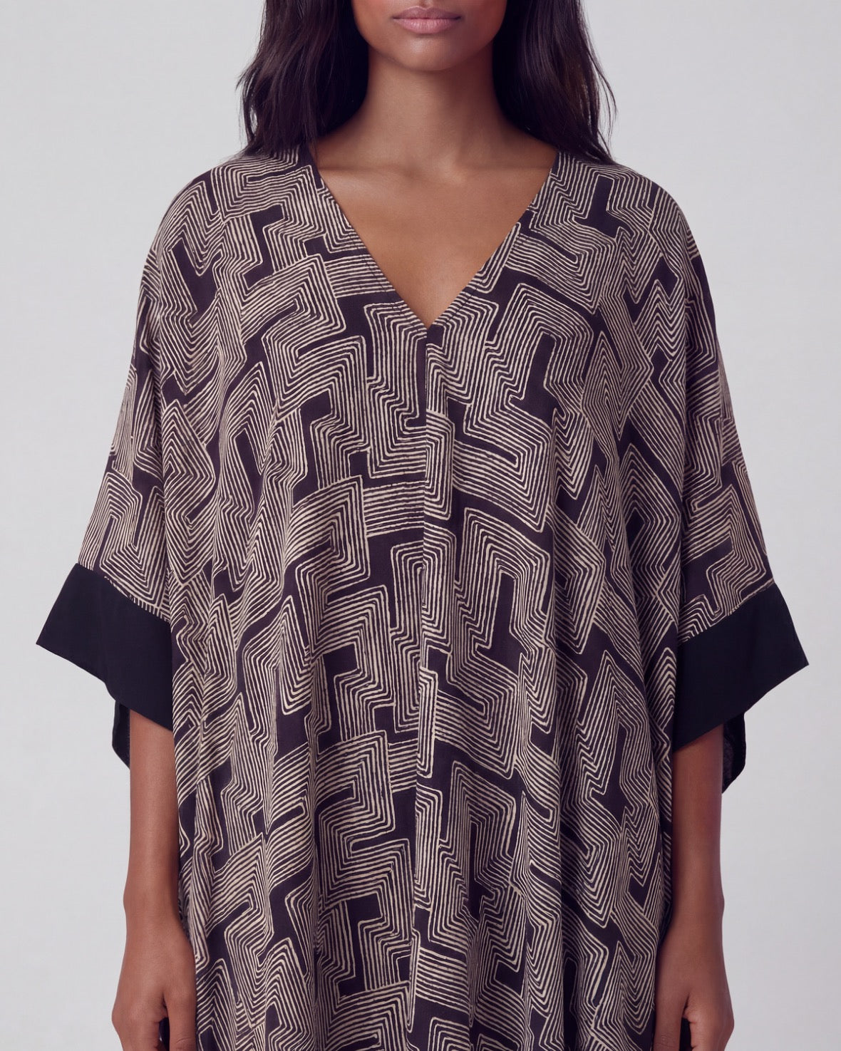 KIERA INTER TWINE BLACK WOMENS KAFTAN