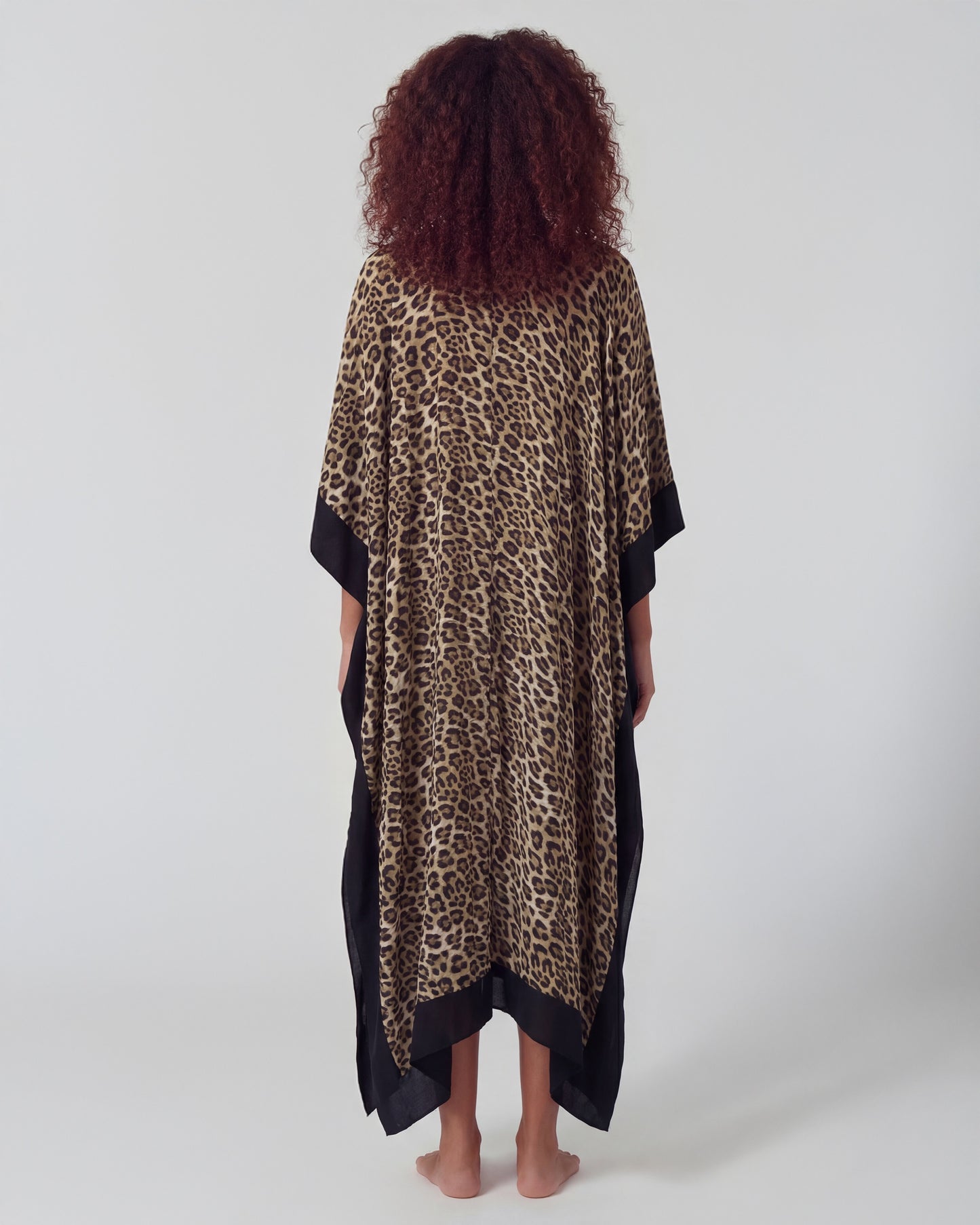 KIERA LEOPARD BROWN WOMENS KAFTAN
