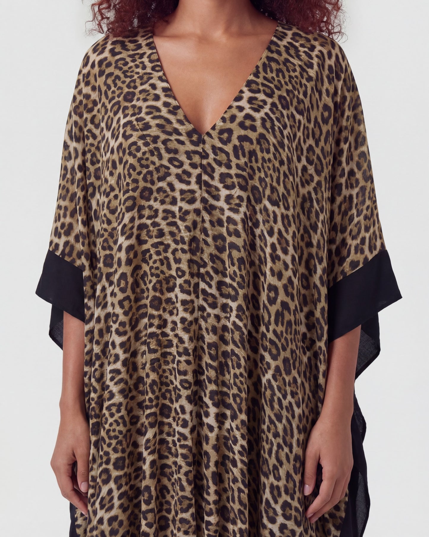 KIERA LEOPARD BROWN WOMENS KAFTAN
