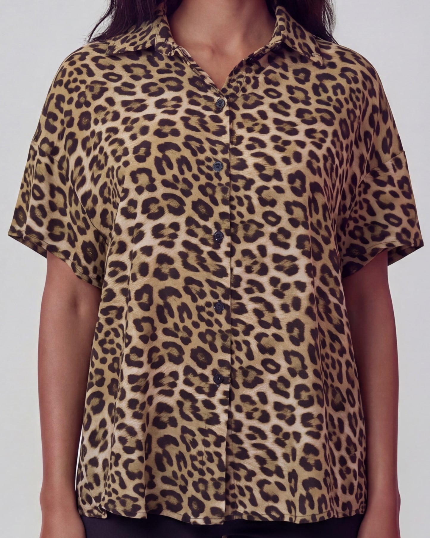 SUZY LEOPARD BROWN WOMENS PRINTED SHIRT