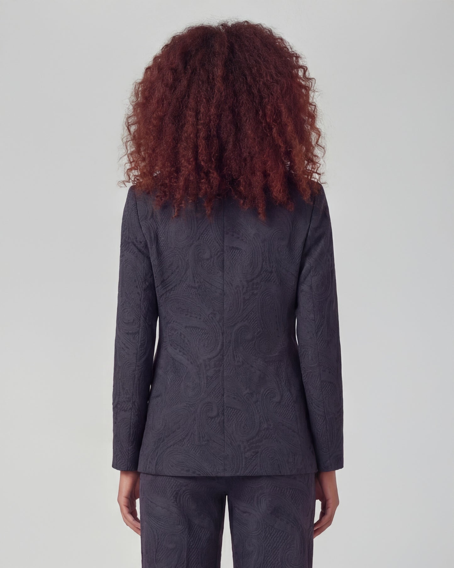 JULIA CROCHET PAISLEY CAVIAR WOMENS TAILORED BLAZER