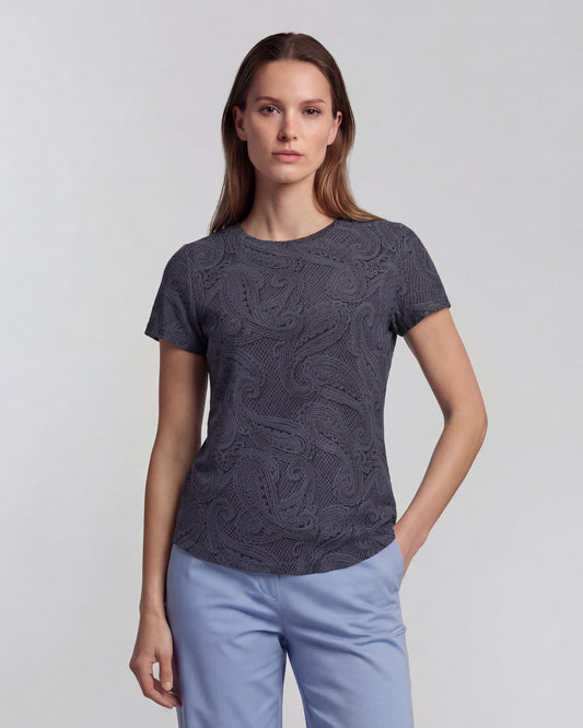 KATHERINE CROCHET CAVIAR WOMENS CAP SLEEVE TOP