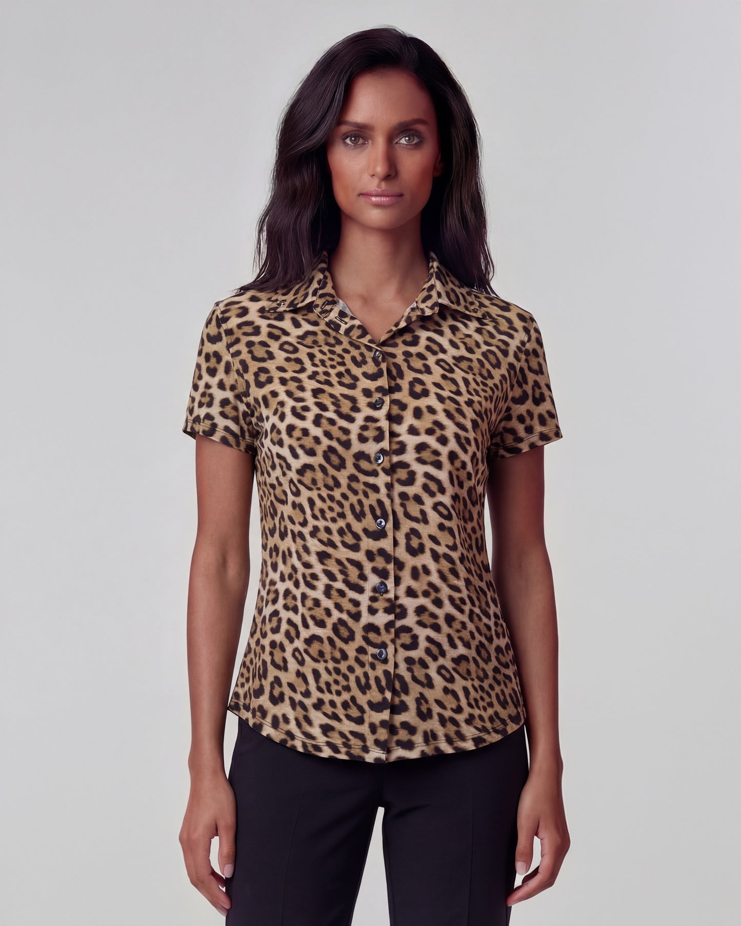 SADE LEOPARD BROWN WOMENS PRINTED SHIRT