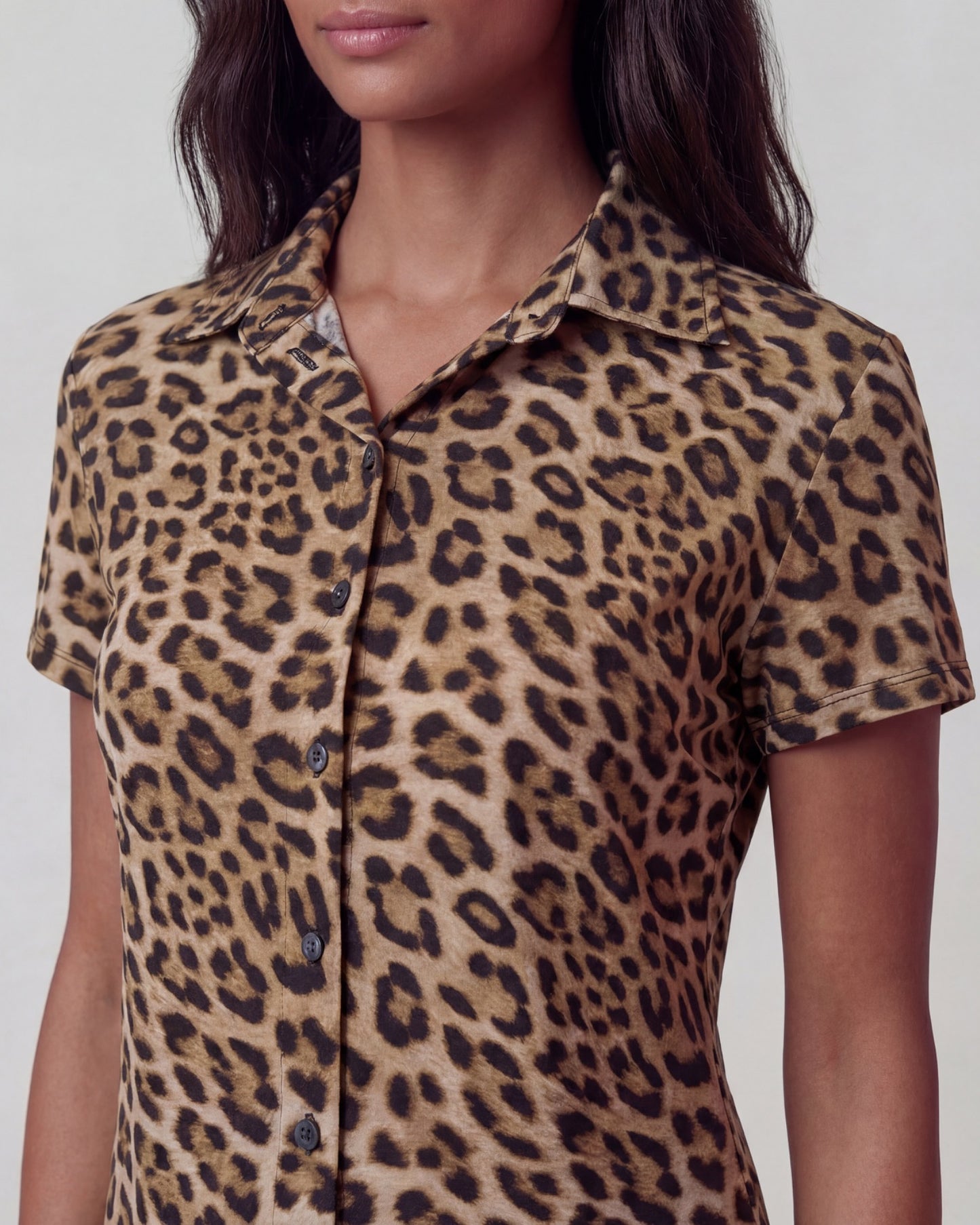 SADE LEOPARD BROWN WOMENS PRINTED SHIRT