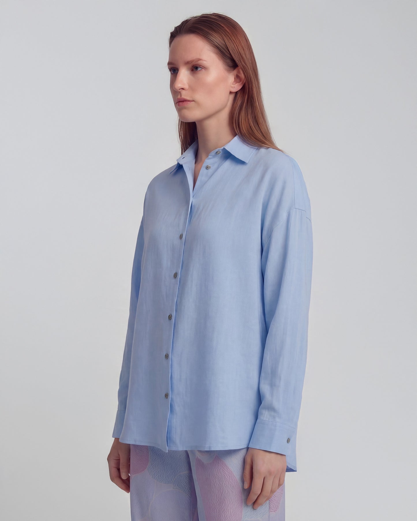 LYDIA BLUE WOMENS LINEN SHIRT