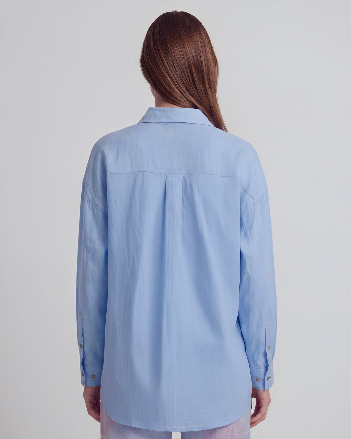 LYDIA BLUE WOMENS LINEN SHIRT