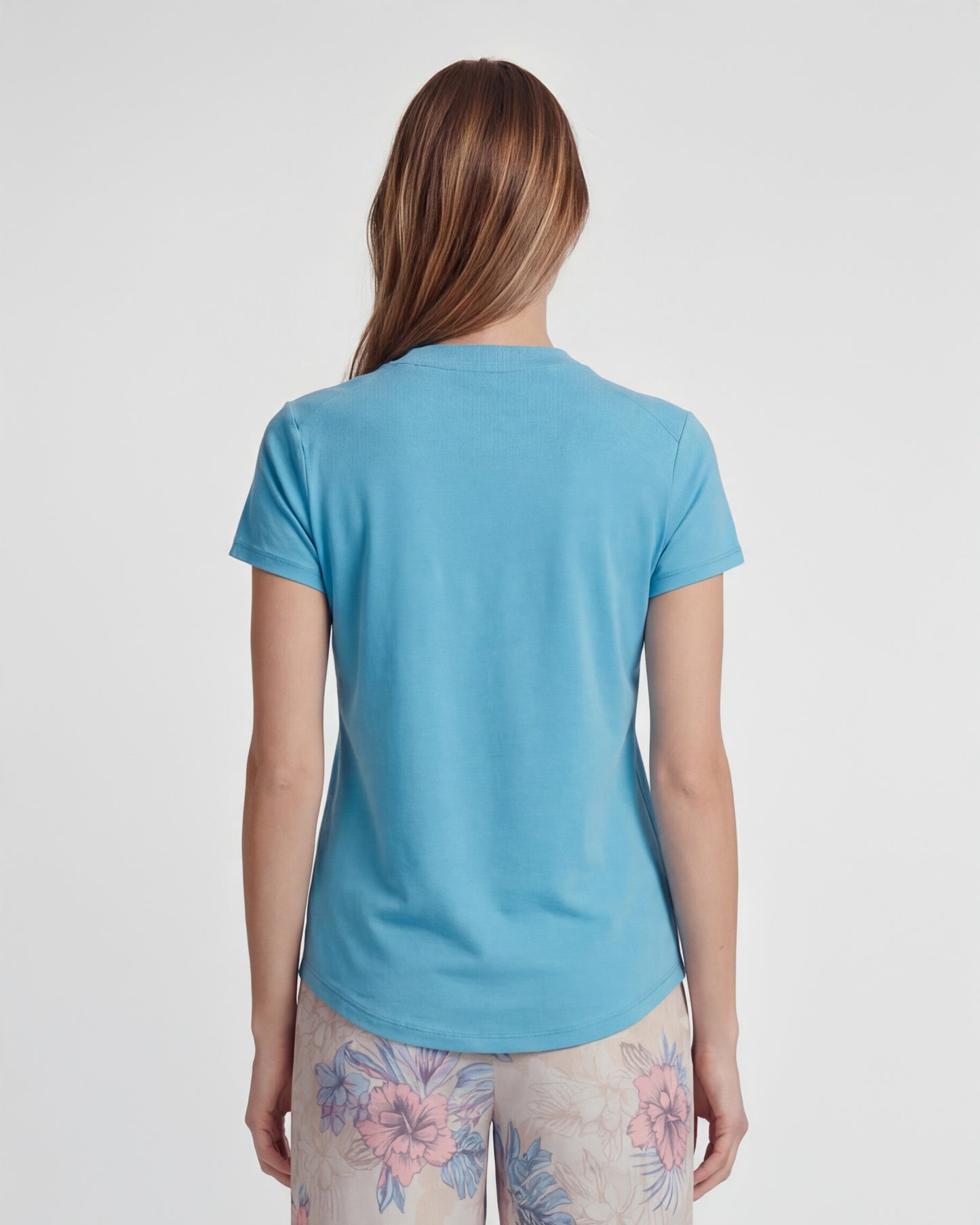 VICTORIA TEAL WOMENS V-NECK TOP
