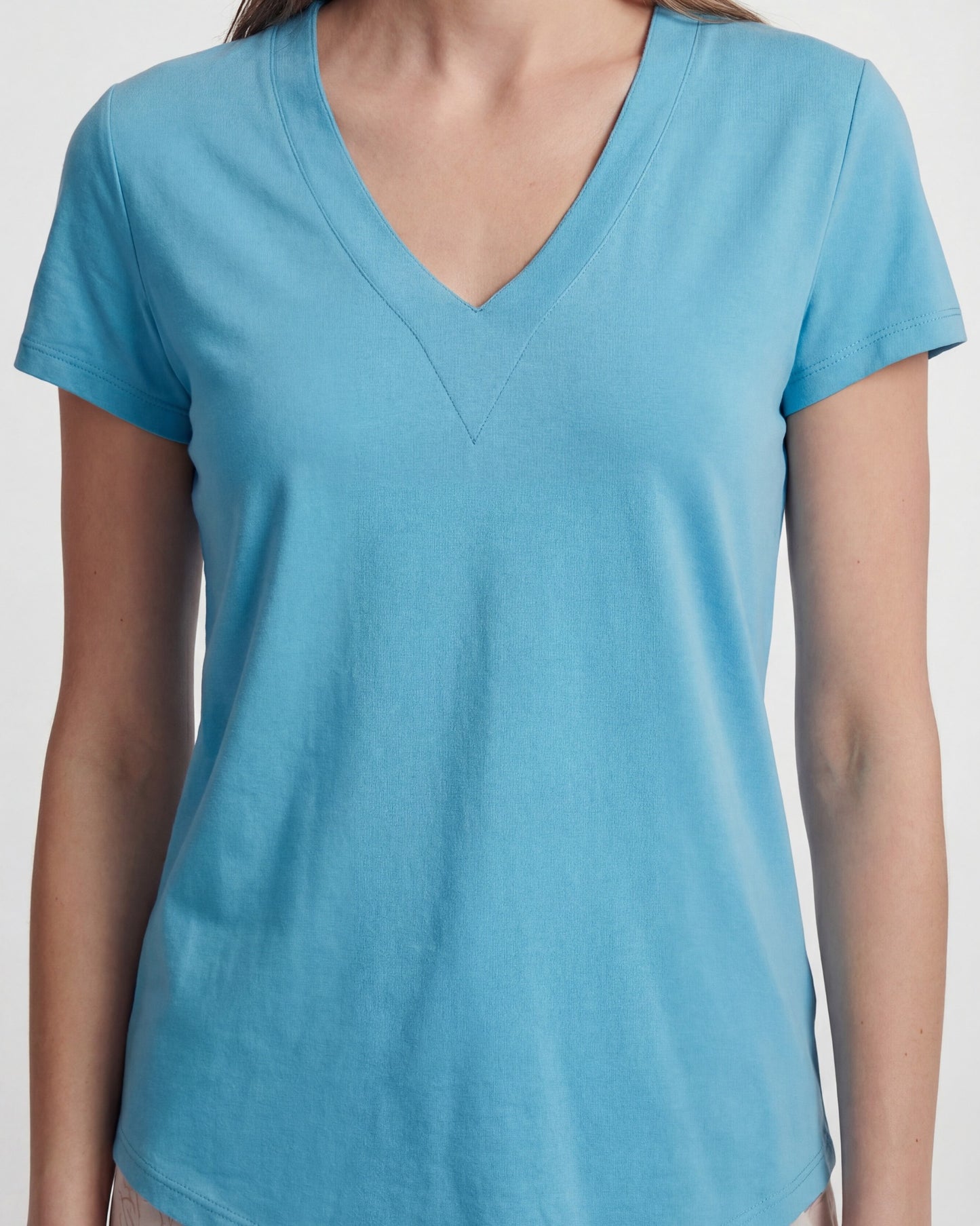 VICTORIA TEAL WOMENS V-NECK TOP