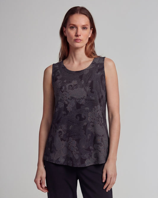 TINA PAISLEY EXPLOSION BLACK WOMENS MUSCLE TANK