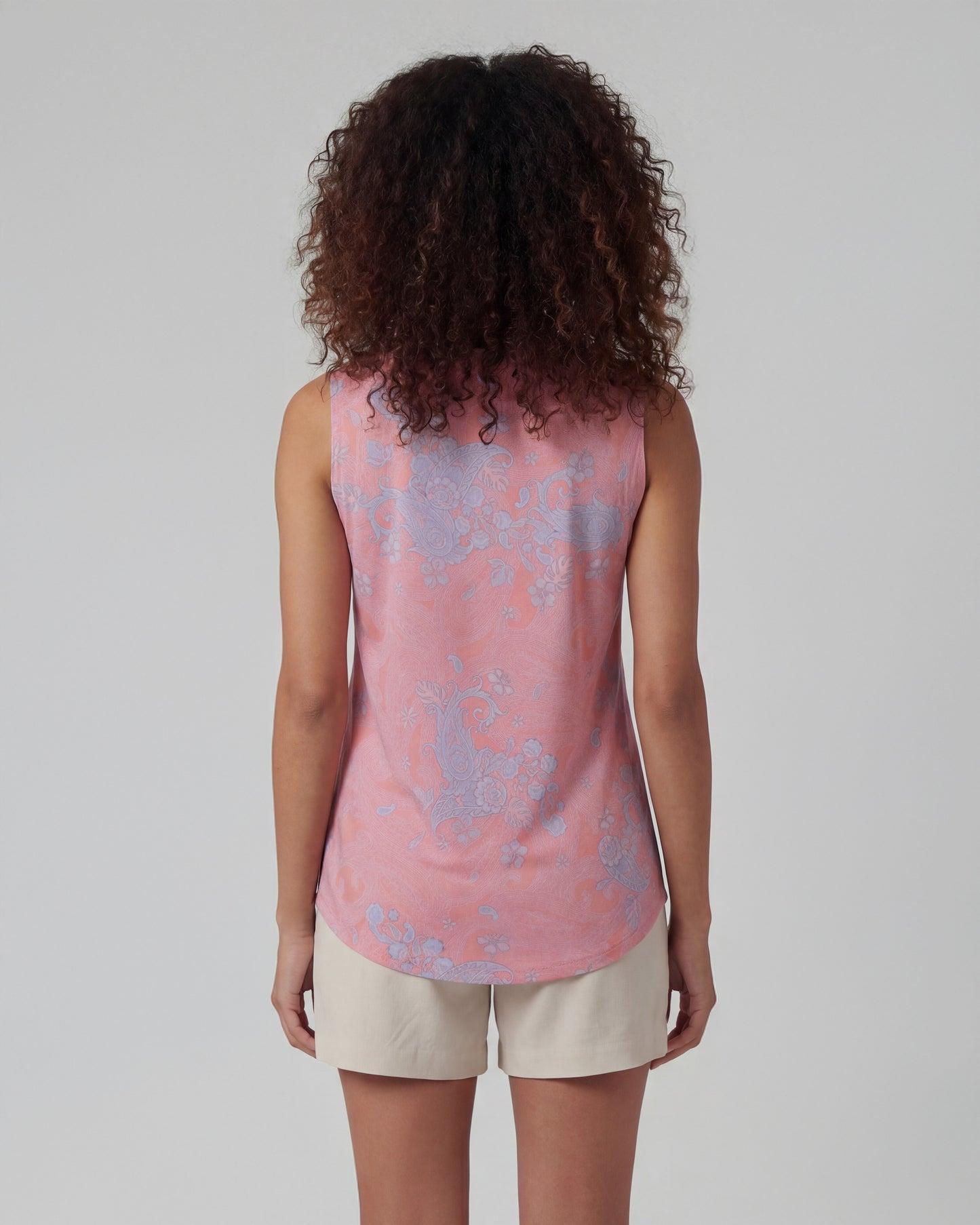 TINA PAISLEY EXPLOSION CORAL WOMENS MUSCLE TANK