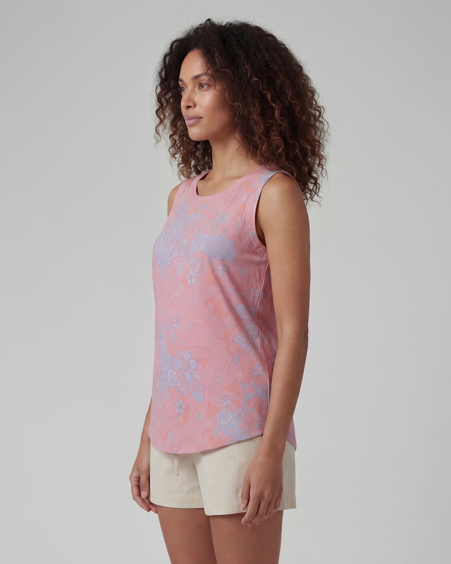 TINA PAISLEY EXPLOSION CORAL WOMENS MUSCLE TANK