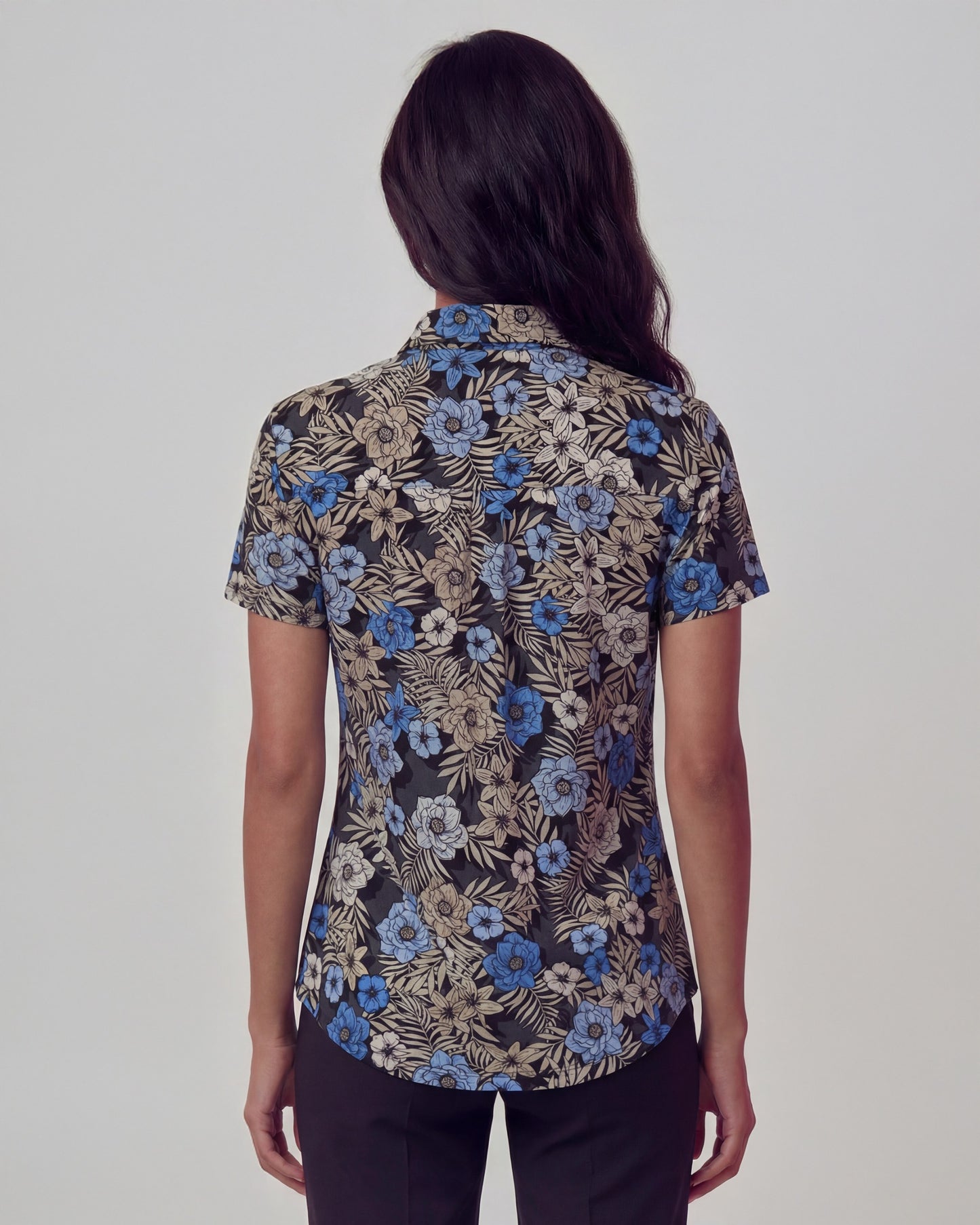 SHELLEY TROPICAL MIX BLACK WOMENS PRINTED SHIRT