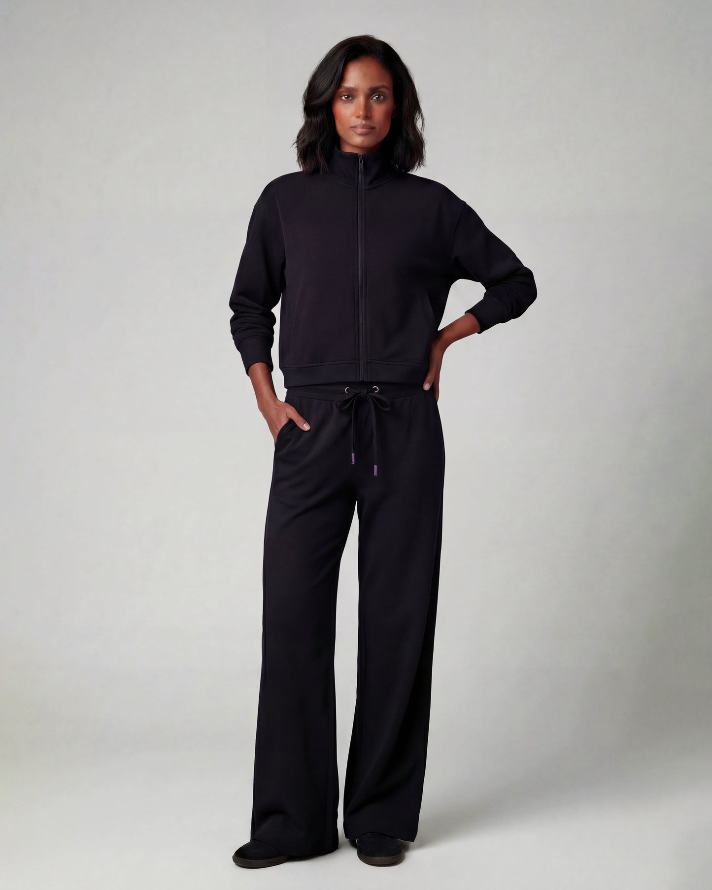 SANCHEZ VERY BLACK WOMENS WIDE-LEG PANT