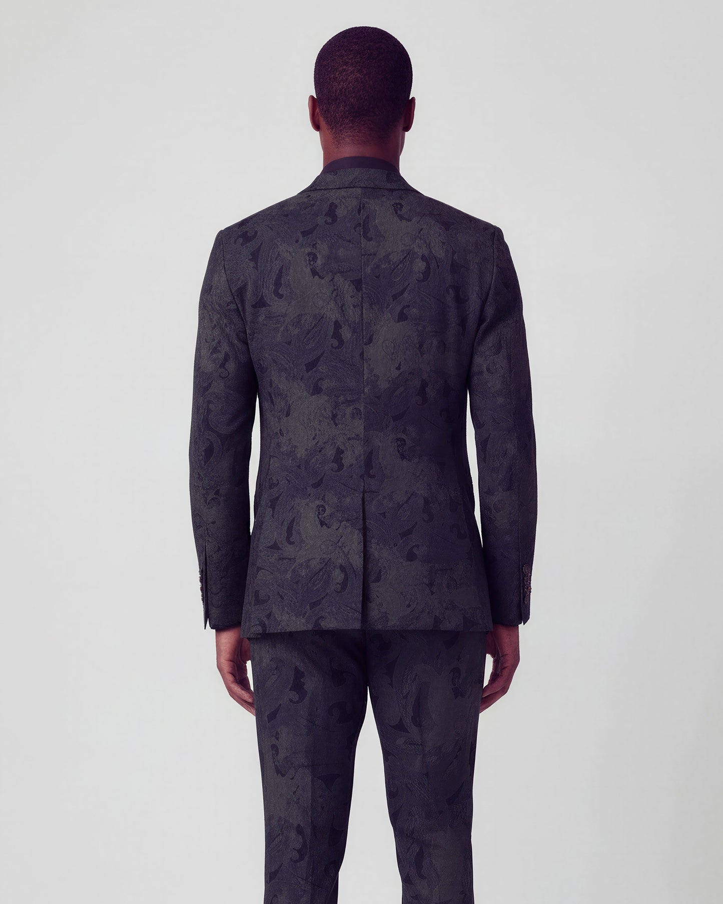HADRIAN PAISLEY EXPLOSION BLACK MENS TAILORED BLAZER