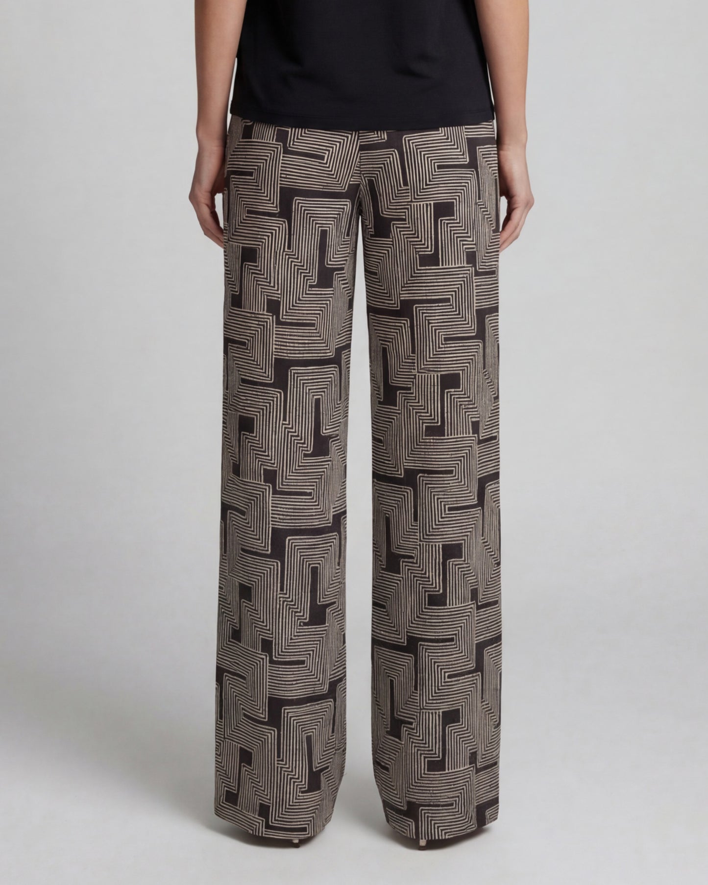 DEANNA INTER TWINE BLACK WOMENS WIDE-LEG PANT