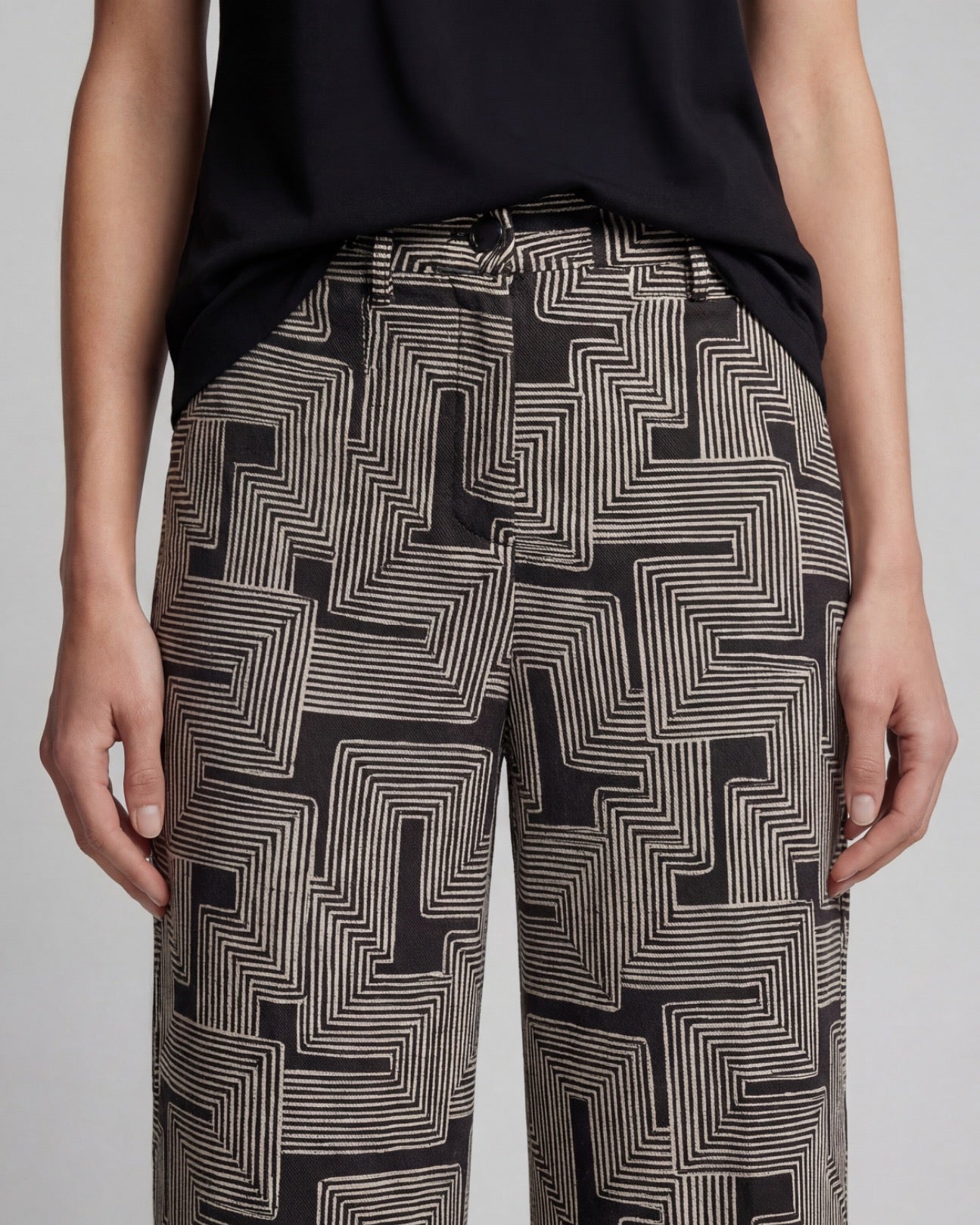 DEANNA INTER TWINE BLACK WOMENS WIDE-LEG PANT