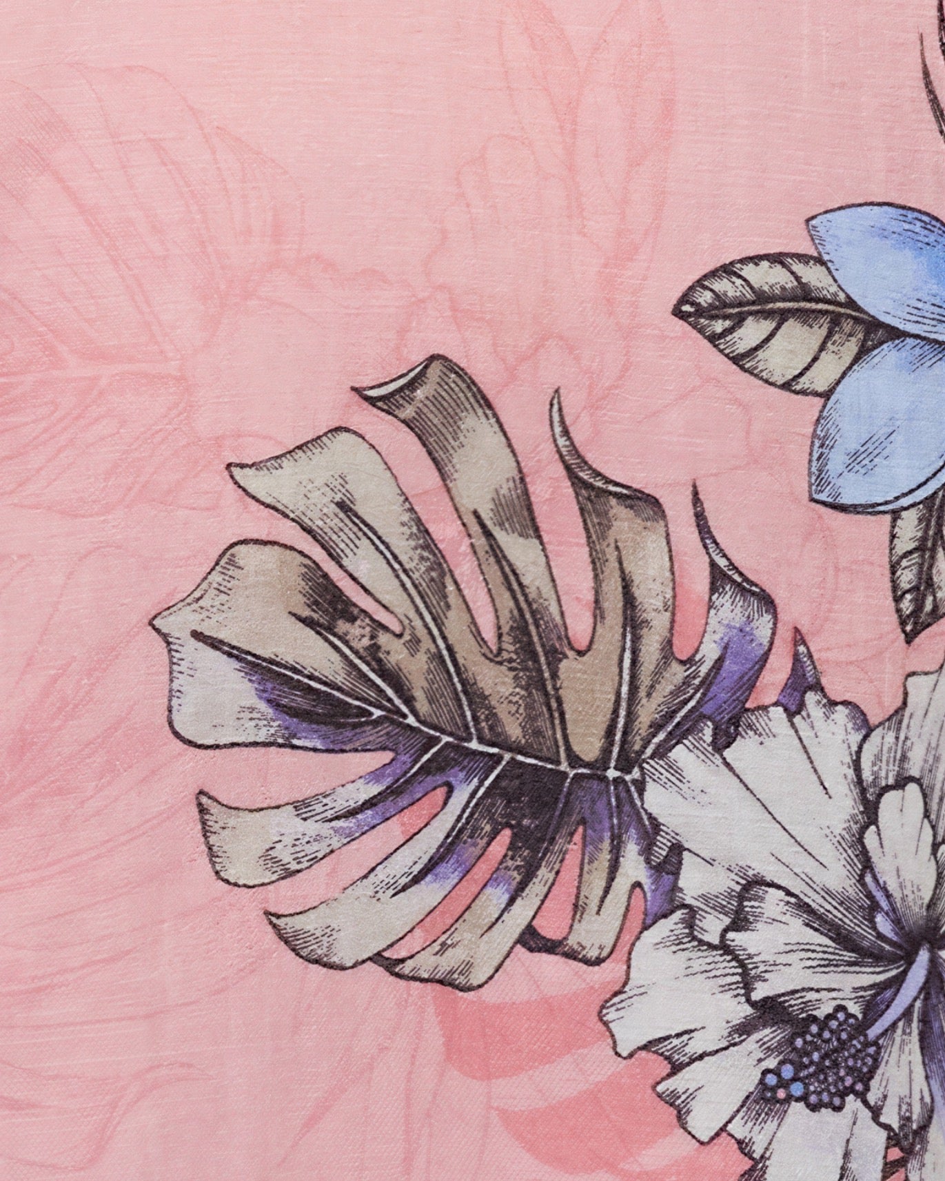 LEANNE EXOTIC FLORAL CORAL WOMENS DRAWSTRING SHORT