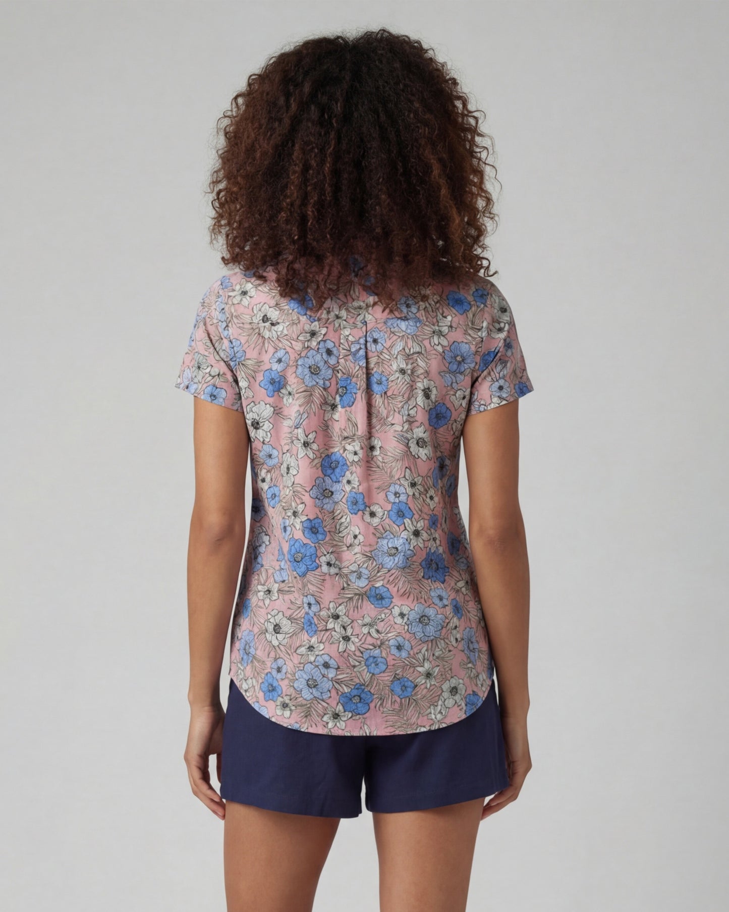 SHELLEY TROPICAL MIX CORAL WOMENS PRINTED SHIRT